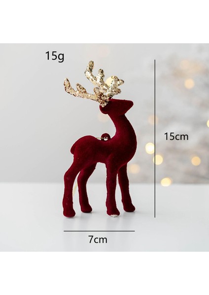 Ren Geyiği Elk Noel Ağacı Dekorasyon/parıltılı Heykeli Dıy El Sanatları Dekoratif Kırmızı (Yurt Dışından) indirimleri