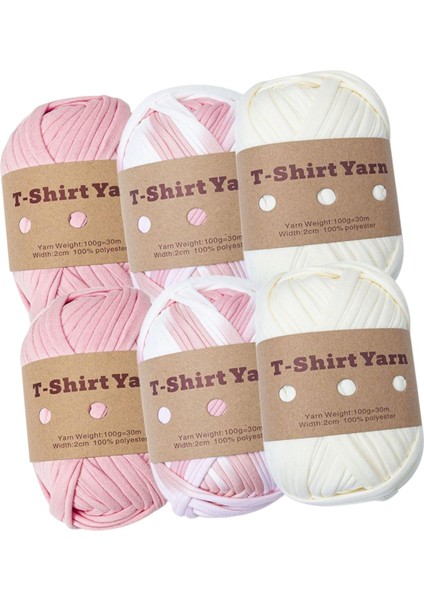 6 Adet Örgü Ipliği Kumaş Kumaş Halı Ipliği Spagetti Ipliği T-Shirt Ipliği Set A Için (Yurt Dışından) modelleri