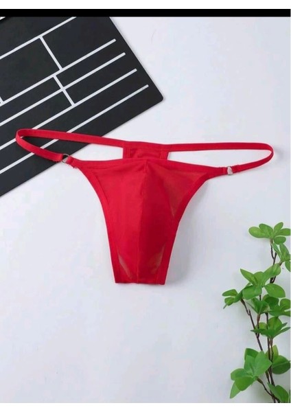 Modlive Erkek Kırmızı Transparan Tanga Iç Giyim