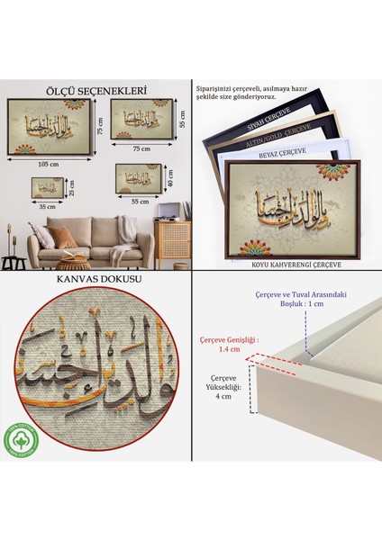 Çerçeveli ve Allah Anne Babaniza Iyi Davranmayı Emretti (Isra Suresi 23.ayet) Duvar TABLOSU-3272 indirimleri