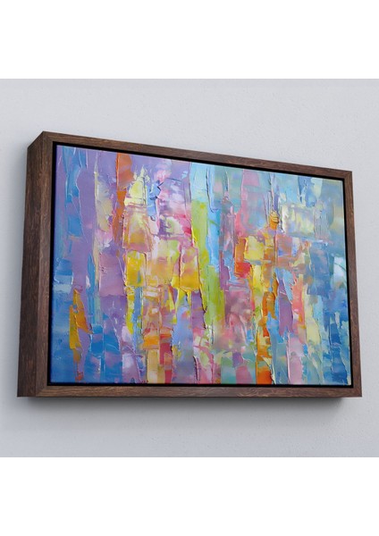 Çerçeveli Yüksel Dokulu Soyut Yağlıboya Görünüm Dekoratif Kanvas Duvar TABLOSU-3570