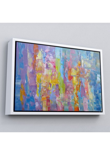 Çerçeveli Yüksel Dokulu Soyut Yağlıboya Görünüm Dekoratif Kanvas Duvar TABLOSU-3570 fırsatları