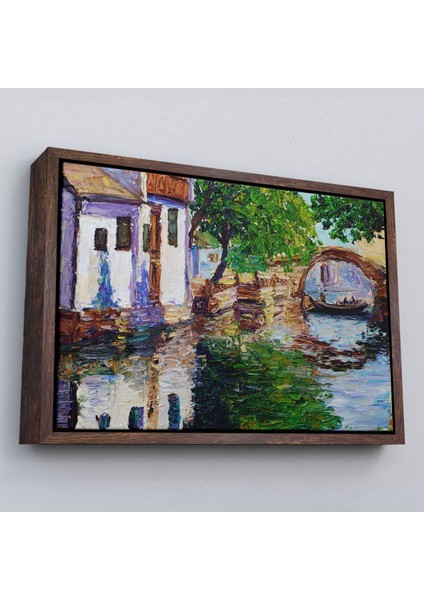 Çerçeveli Yağlıboya Kanal Manzarası Dekoratif Kanvas Duvar TABLOSU-3765
