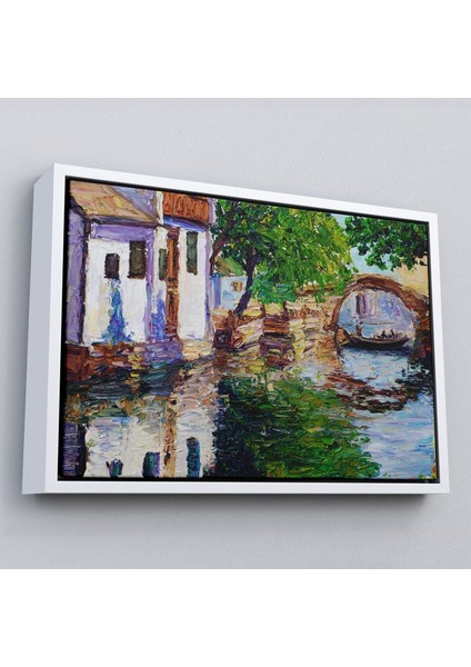Çerçeveli Yağlıboya Kanal Manzarası Dekoratif Kanvas Duvar TABLOSU-3765 fırsatları