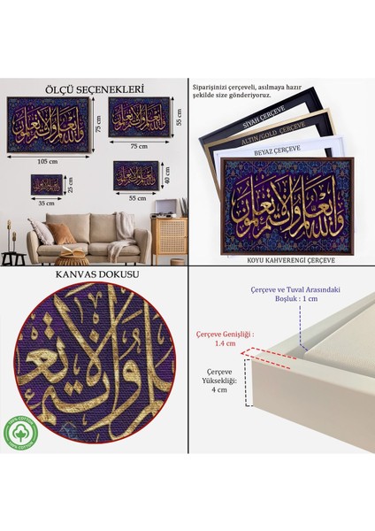 Çerçeveli O Rab Ki Kalemle Yazmayı Öğretti (Alak Suresi 4.ayet) Yazılı Kanvas TABLO-3345 indirimleri