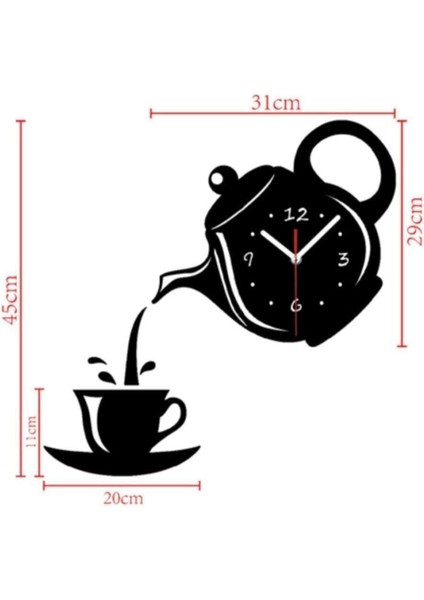 Dekoratif Ahşap Mutfak ve Cafe Duvar Saati