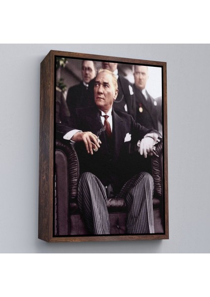Çerçeveli Atatürk Portre Tablosu Mustafa Kemal Atatürk Dikdörtgen Dekoratif Kanvas Tablo-58 fiyatları