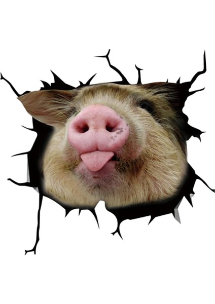 Sevimli 3D Komik Domuz Araba Pencere Etiket Piggy Şekli Dayanıklı Çizilmeye Karşı Koruma Araba A (Yurt Dışından)