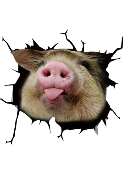 Sevimli 3D Komik Domuz Araba Pencere Etiket Piggy Şekli Dayanıklı Çizilmeye Karşı Koruma Araba A (Yurt Dışından)
