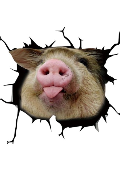 Sevimli 3D Komik Domuz Araba Pencere Etiket Piggy Şekli Dayanıklı Çizilmeye Karşı Koruma Araba A (Yurt Dışından)