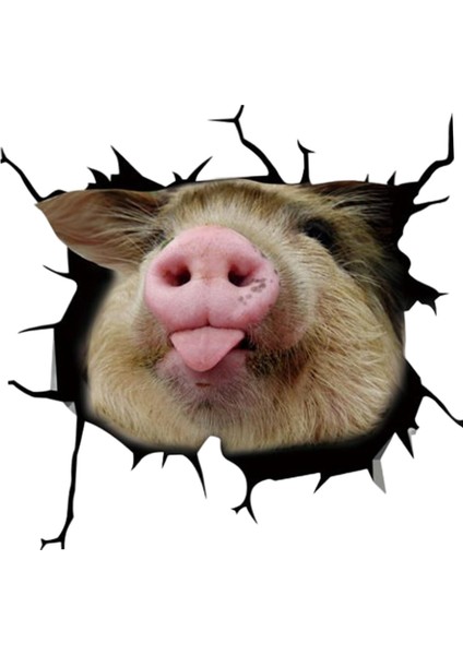 Sevimli 3D Komik Domuz Araba Pencere Etiket Piggy Şekli Dayanıklı Çizilmeye Karşı Koruma Araba A (Yurt Dışından)