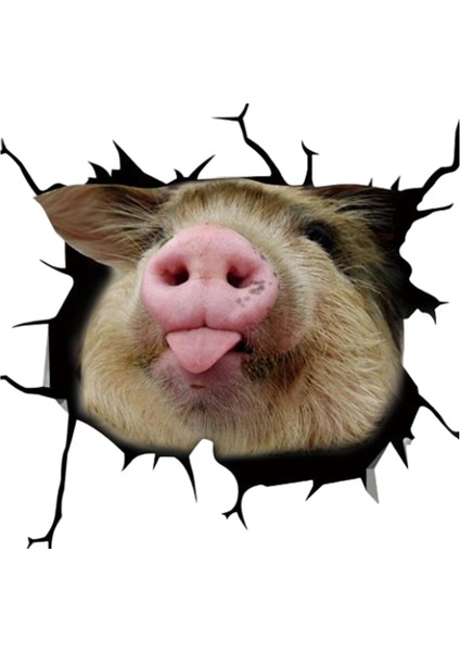 Sevimli 3D Komik Domuz Araba Pencere Etiket Piggy Şekli Dayanıklı Çizilmeye Karşı Koruma Araba A (Yurt Dışından)