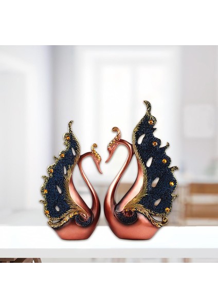 2pcs Swan Lover Heykel Heykel Süsleri Modern Ev Üstü Dekor (Yurt Dışından) indirimleri