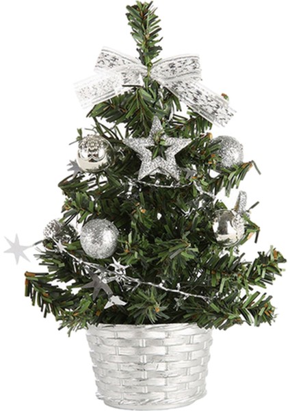 Ev Ofis Masa Üstü Yapay Noel Ağacı Süsleri Dayanıklı 15.7 "simli (Yurt Dışından)