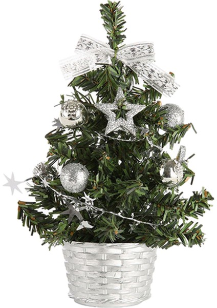Ev Ofis Masa Üstü Yapay Noel Ağacı Süsleri Dayanıklı 15.7 "simli (Yurt Dışından)
