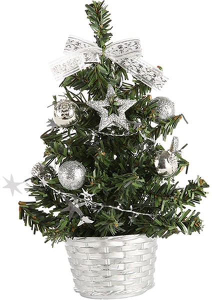 Ev Ofis Masa Üstü Yapay Noel Ağacı Süsleri Dayanıklı 15.7 "simli (Yurt Dışından)