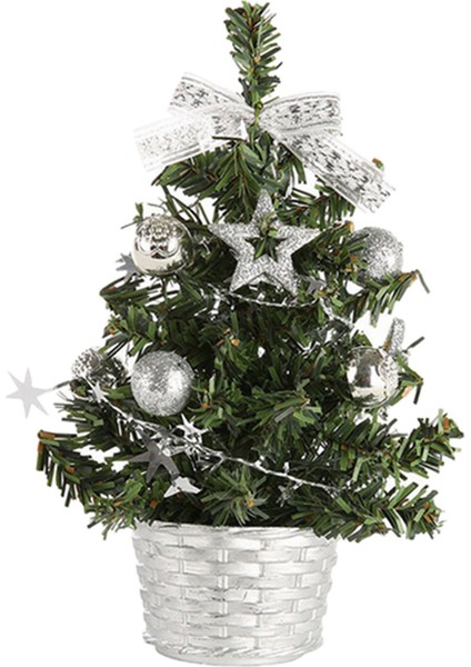 Ev Ofis Masa Üstü Yapay Noel Ağacı Süsleri Dayanıklı 15.7 "simli (Yurt Dışından)