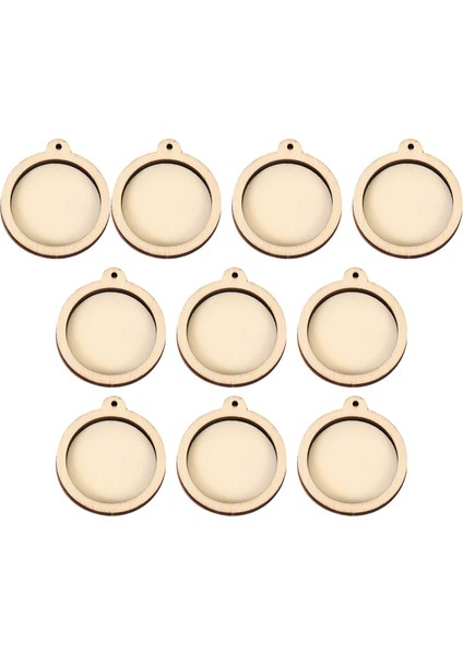 10X Mini Nakış Çemberleri Ahşap Kolye Festivaller Dekorasyon Kolye Yuvarlak (Yurt Dışından) modelleri