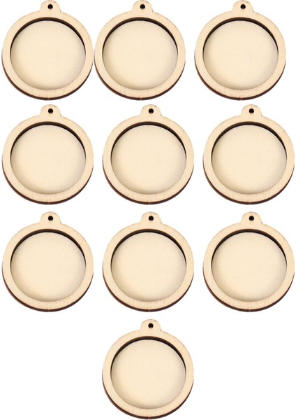 10X Mini Nakış Çemberleri Ahşap Kolye Festivaller Dekorasyon Kolye Yuvarlak (Yurt Dışından) indirimleri