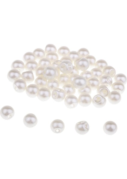 50 Yuvarlak Inci Ş Düğmeleri Aksesuarları 10MM (Yurt Dışından) indirimleri