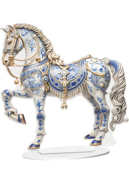 Kabine Şömine Mavisi Için Stand Heykeli ile 2d At Şeklinde Akrilik Iş (Yurt Dışından) modelleri