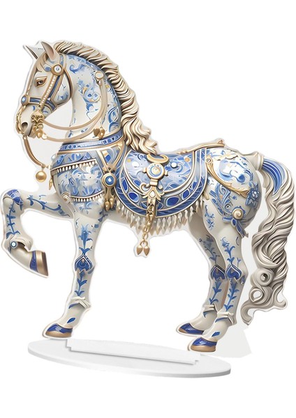 Kabine Şömine Mavisi Için Stand Heykeli ile 2d At Şeklinde Akrilik Iş (Yurt Dışından) fırsatları