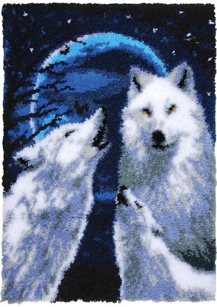 Wolves Mandal Diy Halı Yapım Festival Hediye Dikiş Hayvan Yetişkinler Için (Yurt Dışından)
