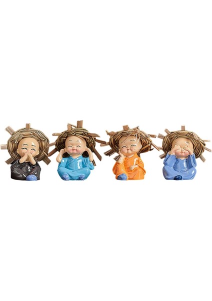 4 /takım Rahip Heykelcik Küçük Heykeli Reçine Paneli Süsü 5.5X4X6CM (Yurt Dışından)