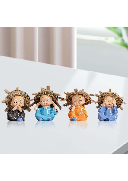 4 /takım Rahip Heykelcik Küçük Heykeli Reçine Paneli Süsü 5.5X4X6CM (Yurt Dışından)