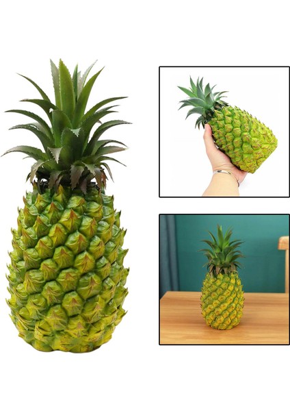 Simülasyon Ananas Heykelcik Sahte Meyve Dekoratif El Sanatları Yeşil 27X12 cm (Yurt Dışından) modelleri