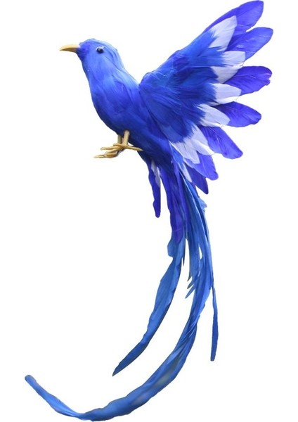 Tüylü Kuş Gerçekçi Ev Dekorasyonu Süsleme Kuyruk Mavi Kuyruk (Yurt Dışından)