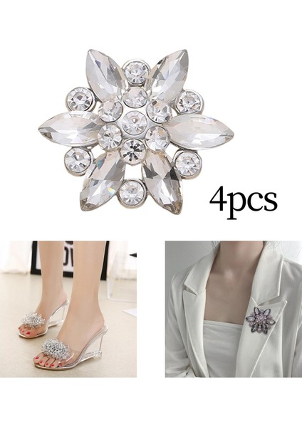 4pcs Alaşımlı Rhinestoneğmeleri Dekorasyon Sızıntıları Broşlar 4 Pcs 4 Pc (Yurt Dışından) indirimleri