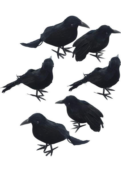 6x Simülasyon Cadılar Bayramı Crows Cadılar Bayramı Malzemeleri Için Raven Prop (Yurt Dışından)