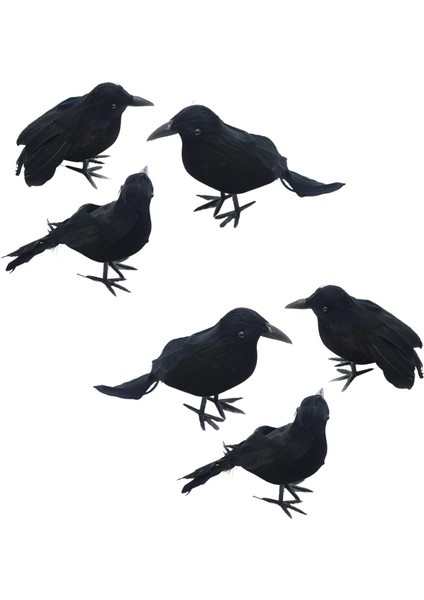 6x Simülasyon Cadılar Bayramı Crows Cadılar Bayramı Malzemeleri Için Raven Prop (Yurt Dışından)