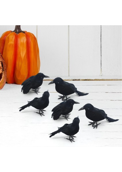 6x Simülasyon Cadılar Bayramı Crows Cadılar Bayramı Malzemeleri Için Raven Prop (Yurt Dışından)