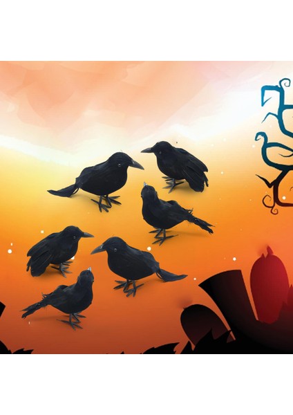6x Simülasyon Cadılar Bayramı Crows Cadılar Bayramı Malzemeleri Için Raven Prop (Yurt Dışından)