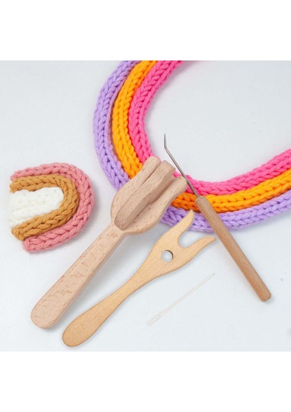 Örgü Çatal Örgü I Ahşap Dıy El Yapımı Çok Fonksiyonlu Örgü Tezgah Hediye Dokuma Çocuklar Için Knitters Braider (Yurt Dışından)