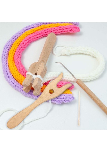 Örgü Çatal Örgü I Ahşap Dıy El Yapımı Çok Fonksiyonlu Örgü Tezgah Hediye Dokuma Çocuklar Için Knitters Braider (Yurt Dışından)