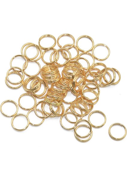 Paketi 200 Adet Altın Kaplama Çelik Bölüm Yüzükler Anahtarlık Anahtar Yüzükler Toplu 8mm Altın 0.65X8MM (Yurt Dışından)