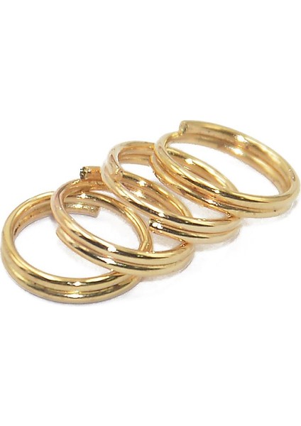 Paketi 200 Adet Altın Kaplama Çelik Bölüm Yüzükler Anahtarlık Anahtar Yüzükler Toplu 8mm Altın 0.65X8MM (Yurt Dışından)