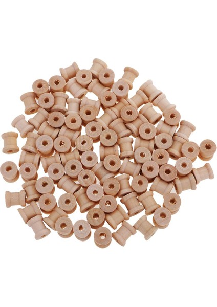 Dize Için 100 Mini Ahşap Boş Makaralar (Yurt Dışından)