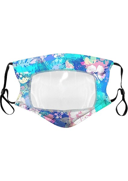 Tekrar Kullanılabilir Ş Yüz Örtüsü Şeffaf Ağı Dudak Mavi (Yurt Dışından)