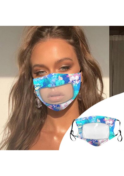 Tekrar Kullanılabilir Ş Yüz Örtüsü Şeffaf Ağı Dudak Mavi (Yurt Dışından) fiyatları