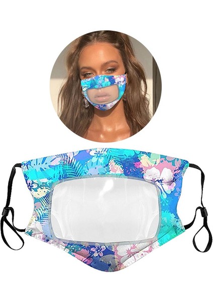 Tekrar Kullanılabilir Ş Yüz Örtüsü Şeffaf Ağı Dudak Mavi (Yurt Dışından) modelleri