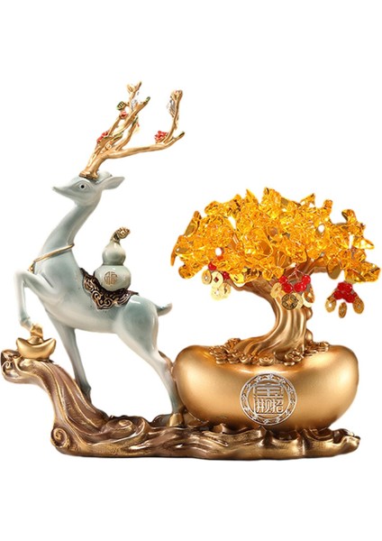 Elk Reçine Heykeli Üstü Süsü, Para Ağı Süsleri Dekoratif Geyik Mavi (Yurt Dışından) fiyatları