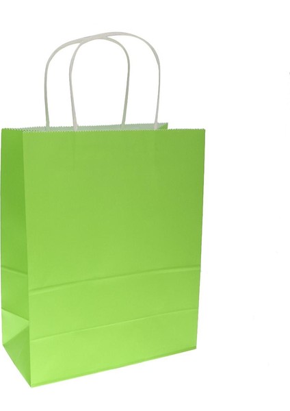 10 Adet Parti Hediyesi Düğün Doğum Günü Noel Için Saplı Renkli Kağıt Torbalar - Yeşil, Orta 27 *22 x 11 cm Yeşil Orta 27 x 22 x 11 cm (Yurt Dışından)