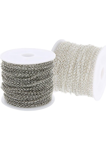 2pcs 2mm Kuyruk Zinciri Uzantı Kablosu Uzatmacı Zincir Bağlantısı Takı Malzemeleri+Gümüş 2mm Için (Yurt Dışından)