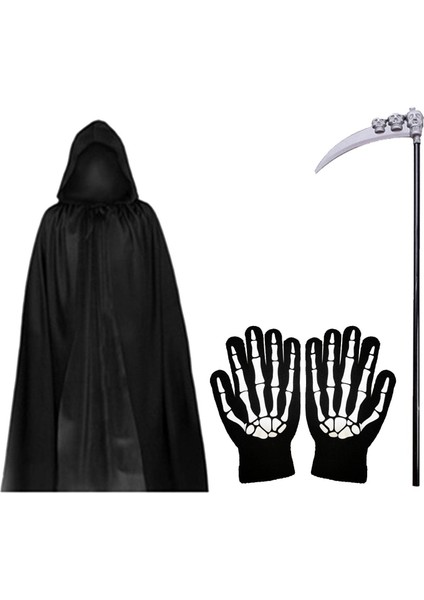 Azrail Kostümü ve Eldivenler (Yurt Dışından)