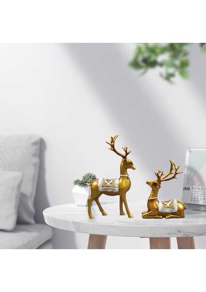 2 Paket Heykeli Elk Çift Raf I Ren Ği Sevgilisi Heykel Altın (Yurt Dışından) fiyatları