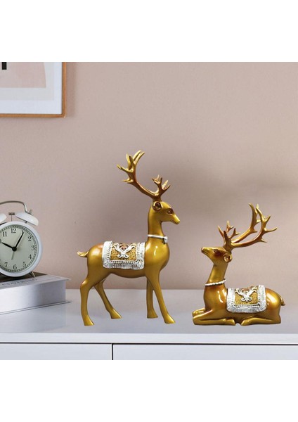 2 Paket Heykeli Elk Çift Raf I Ren Ği Sevgilisi Heykel Altın (Yurt Dışından) fırsatları